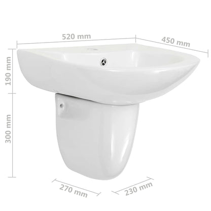 Lavabo Bianco 52 x 45 x 49 cm Ceramica Smaltata | homemem39