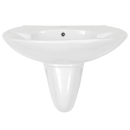Lavabo a Parete in Ceramica Bianco 690x520x210 mm