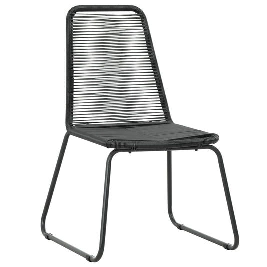Sedie da Giardino 2 pz in Polyrattan Nero - homemem39