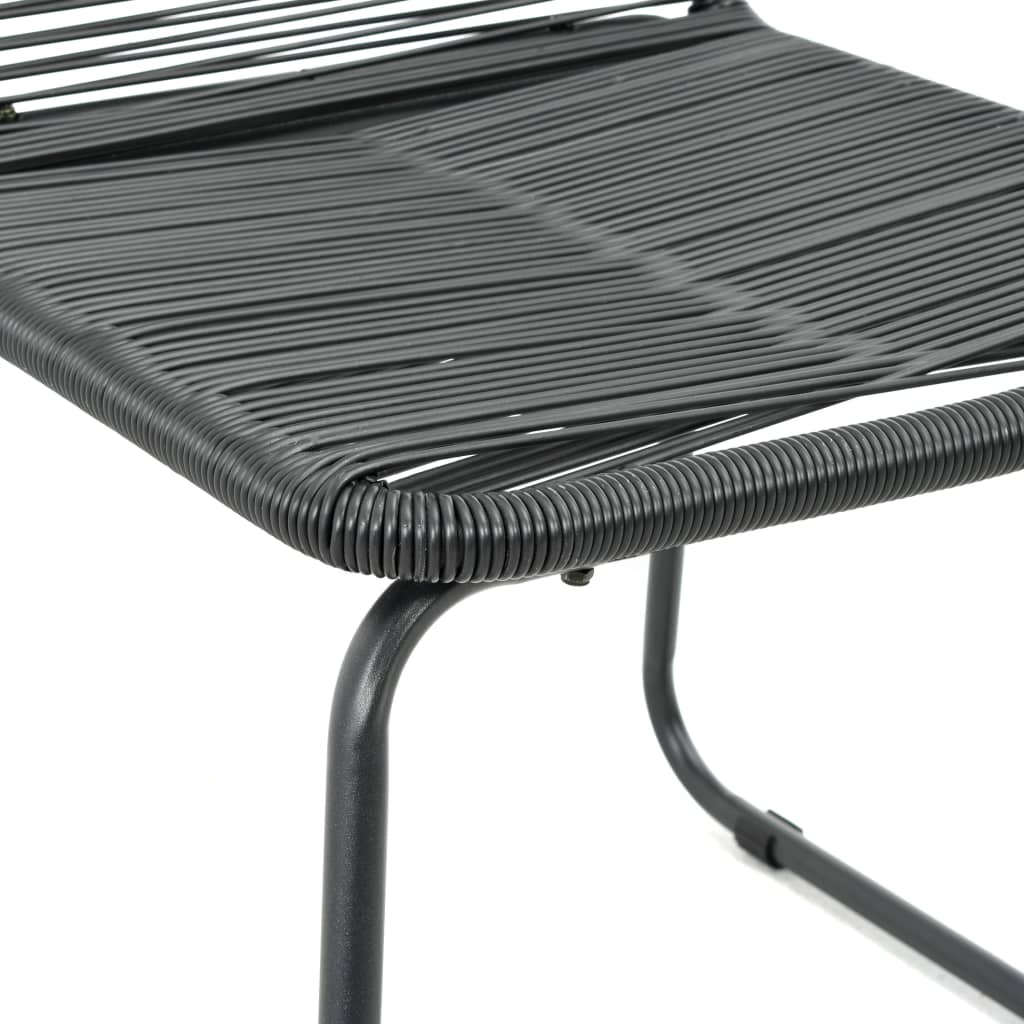 Sedie da Giardino 2 pz in Polyrattan Nero | homemem39