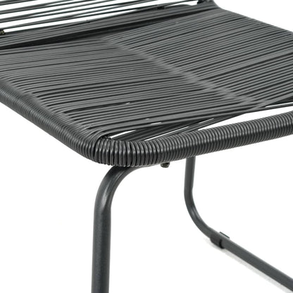 Sedie da Giardino 2 pz in Polyrattan Nero - homemem39