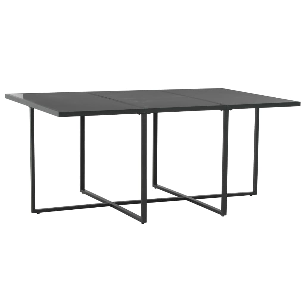 Set da Pranzo da Giardino 7 pz con Cuscini in Polyrattan Nero - homemem39