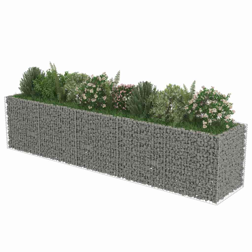 Gabbione Letto Rialzato in Acciaio Zincato 450x90x100 cm | homemem39
