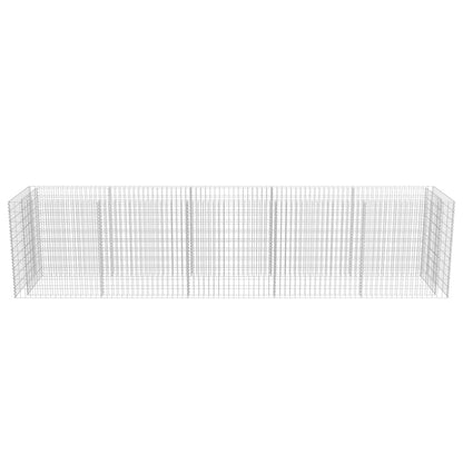Gabbione Letto Rialzato in Acciaio Zincato 450x90x100 cm | homemem39