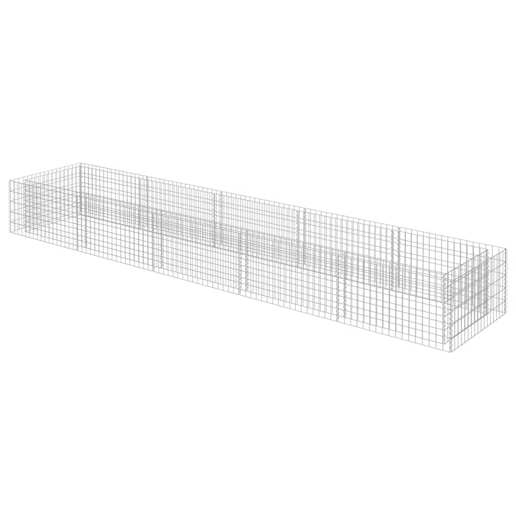Gabbione Letto Rialzato in Acciaio Zincato 450x90x50 cm - homemem39