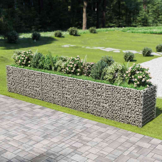 Gabbione Letto Rialzato in Acciaio Zincato 540x90x100 cm | homemem39