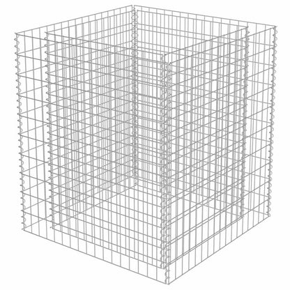 Gabbione Letto Rialzato in Acciaio Zincato 90x90x100 cm | homemem39