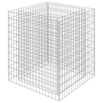 Gabbione Letto Rialzato in Acciaio Zincato 90x90x100 cm | homemem39