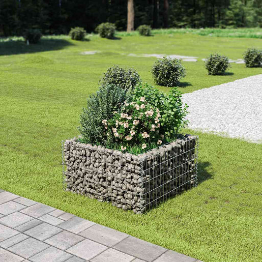 Gabbione Letto Rialzato in Acciaio Zincato 90x90x50 cm