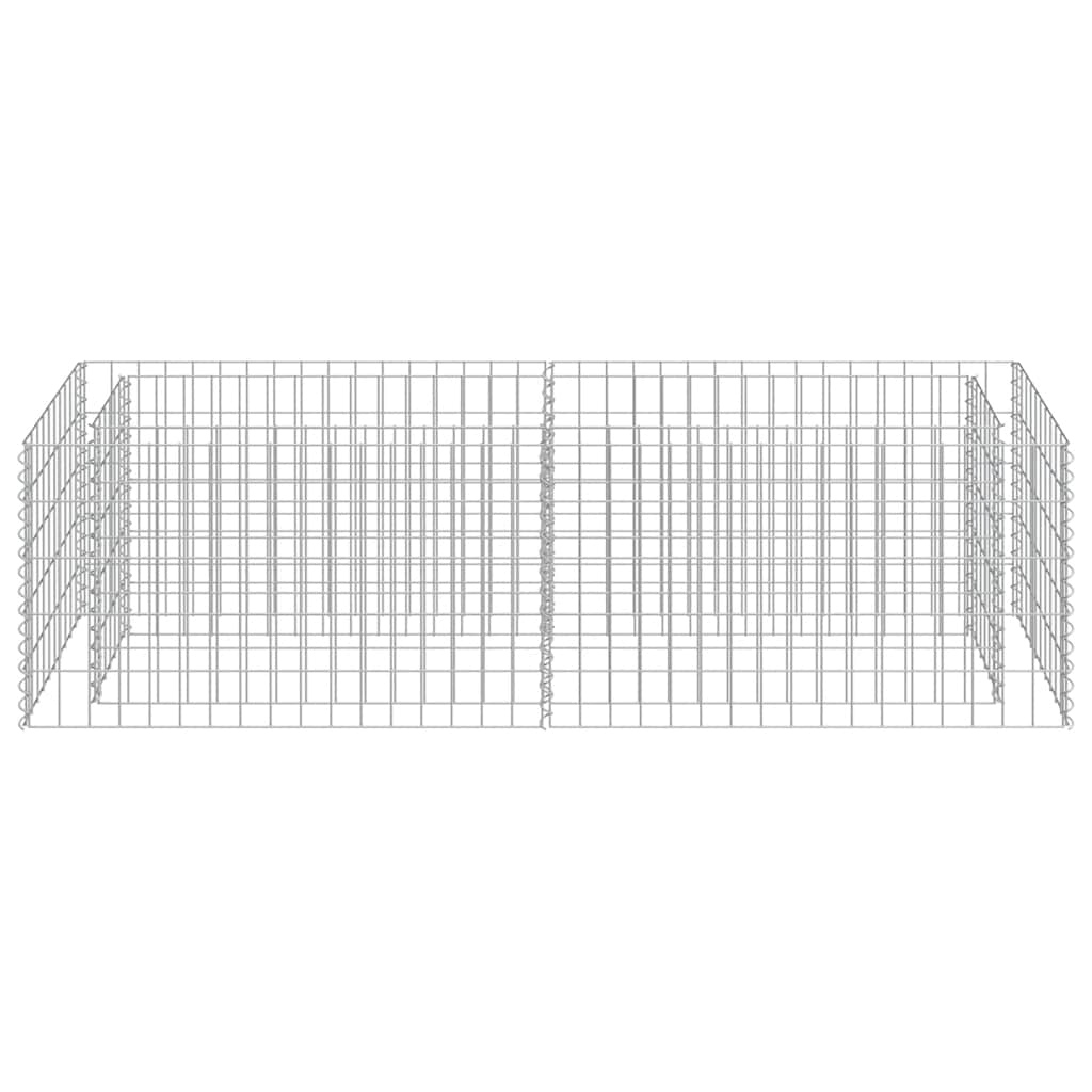 Gabbione Letto Rialzato in Acciaio Zincato 180x50x50 cm | homemem39