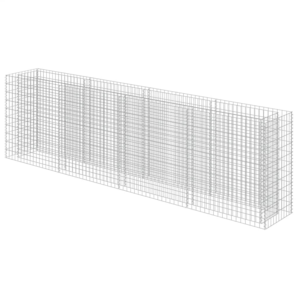 Gabbione Letto Rialzato in Acciaio Zincato 360x50x100 cm | homemem39