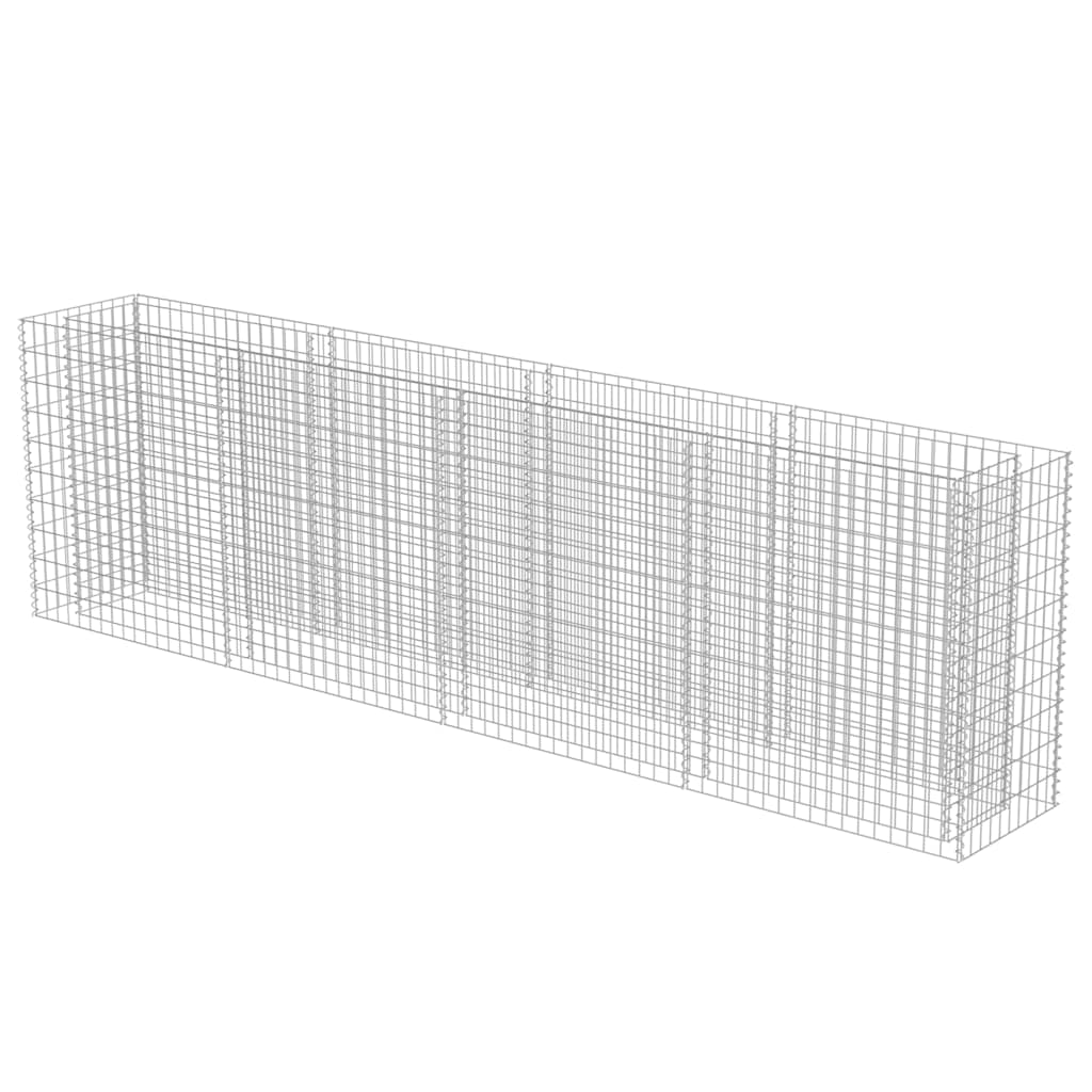 Gabbione Letto Rialzato in Acciaio Zincato 360x50x100 cm | homemem39
