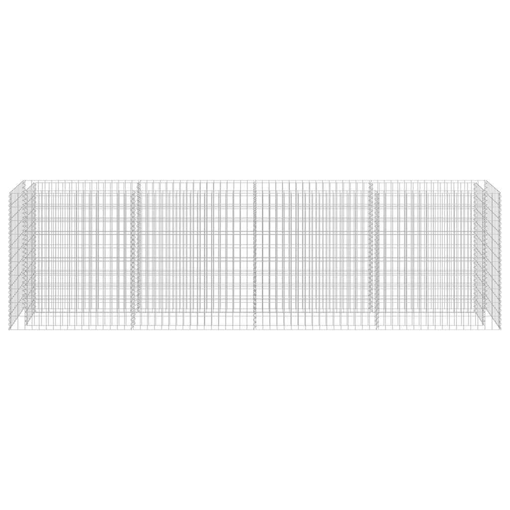 Gabbione Letto Rialzato in Acciaio Zincato 360x50x100 cm | homemem39