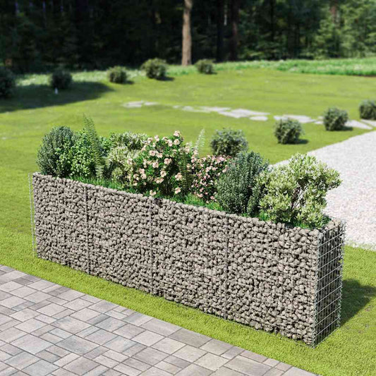 Gabbione Letto Rialzato in Acciaio Zincato 360x50x100 cm | homemem39
