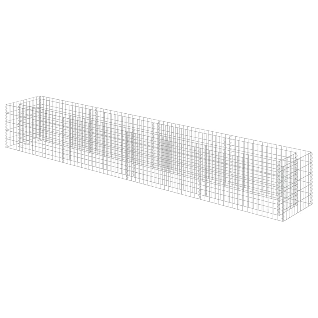 Gabbione Letto Rialzato in Acciaio Zincato 360x50x50 cm | homemem39