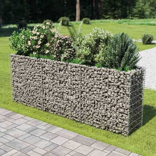 Gabbione Letto Rialzato in Acciaio Zincato 270x50x100 cm - homemem39