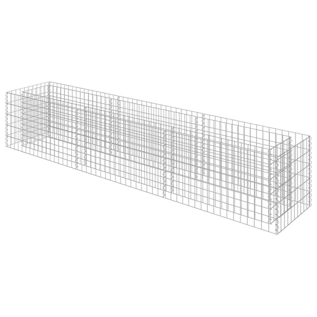 Gabbione Letto Rialzato in Acciaio Zincato 270x50x50 cm | homemem39