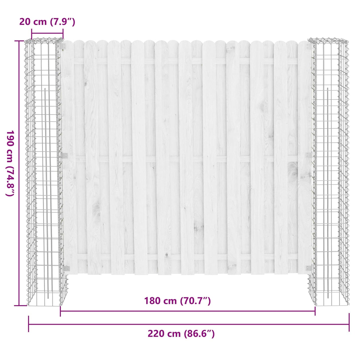 Palo della recinzione 2 pcs Argento 20 x 20 x 190 cm Metallo | homemem39