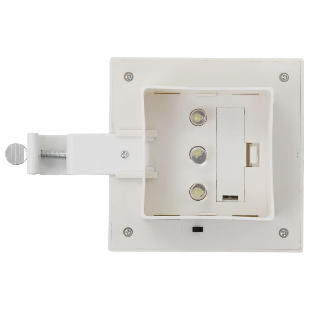 Lampade Solari da Esterni 6 pz a LED Quadrate 12 cm Bianco