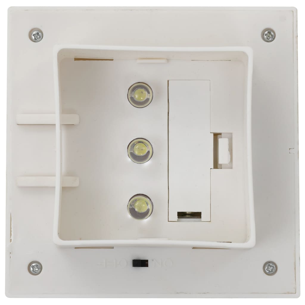 Lampade Solari da Esterni 6 pz a LED Quadrate 12 cm Bianco