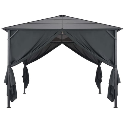 Gazebo con Tende in Alluminio 3x3 m Nero | homemem39