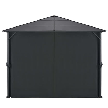 Gazebo con Tende in Alluminio 3x3 m Nero | homemem39
