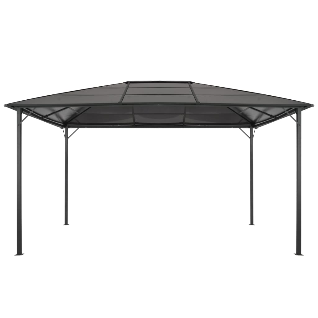 Gazebo con Tetto in Alluminio 4x3x2,6 m Nero | homemem39