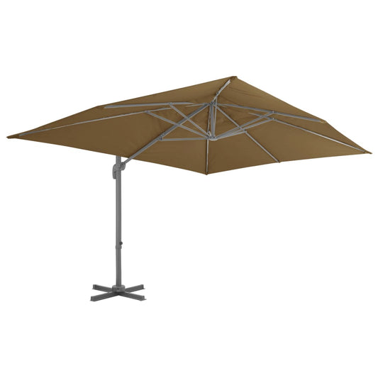 Ombrellone a Sbalzo Palo in Alluminio 400x300 cm Tortora - homemem39