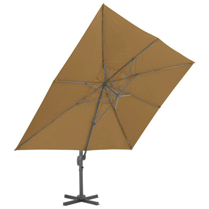 Ombrellone a Sbalzo Palo in Alluminio 400x300 cm Tortora - homemem39