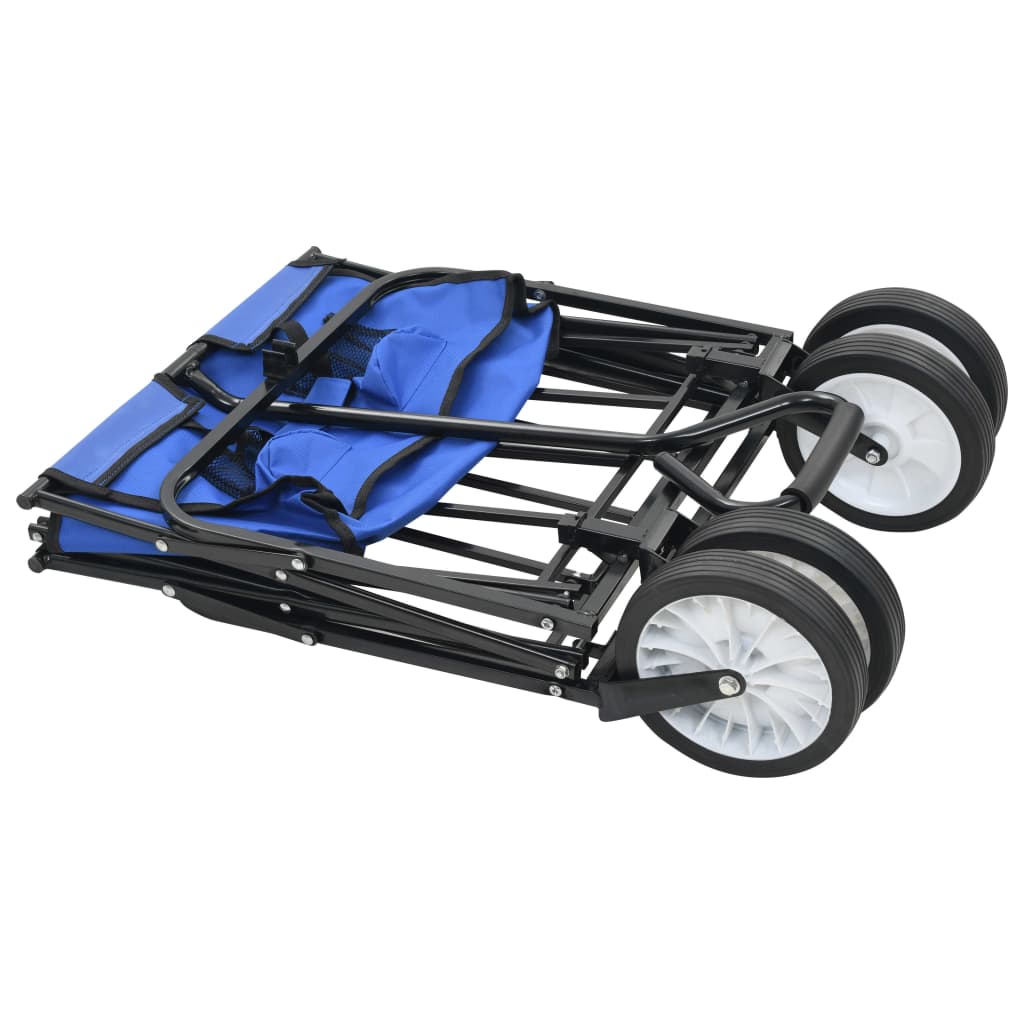 Carrello Pieghevole a Mano in Acciaio Blu - homemem39