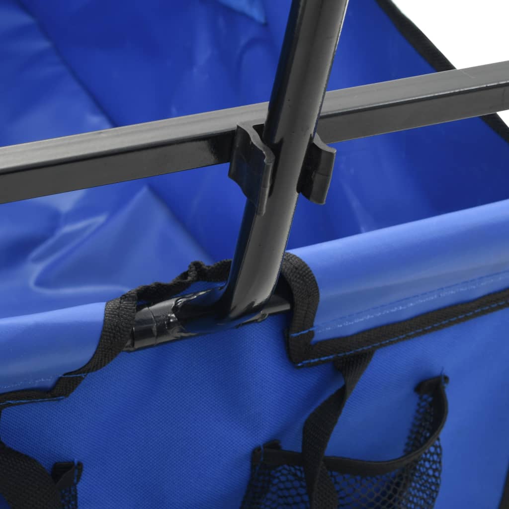 Carrello Pieghevole a Mano in Acciaio Blu - homemem39