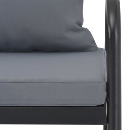 Divano da Giardino a 2 Posti con Cuscini Grigio in Alluminio | homemem39