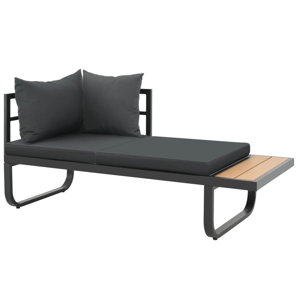 Set Divano da Giardino 2 pz ad Angolo Cuscini in Alluminio WPC | homemem39