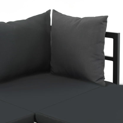 Set Divano da Giardino 2 pz ad Angolo Cuscini in Alluminio WPC | homemem39