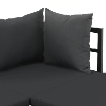 Set Divano da Giardino 2 pz ad Angolo Cuscini in Alluminio WPC