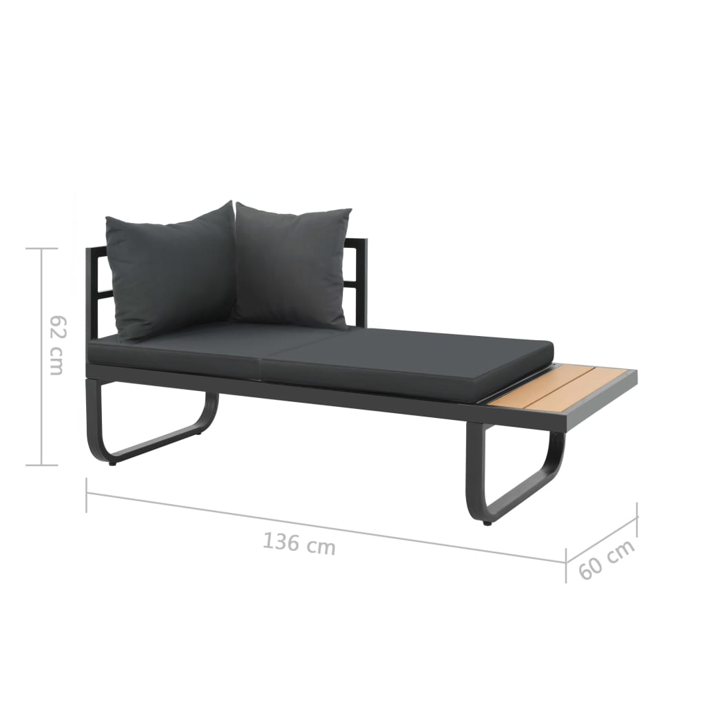 Set Divano da Giardino 2 pz ad Angolo Cuscini in Alluminio WPC | homemem39