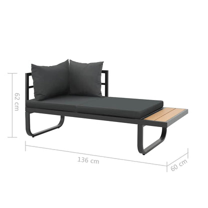 Set Divano da Giardino 2 pz ad Angolo Cuscini in Alluminio WPC