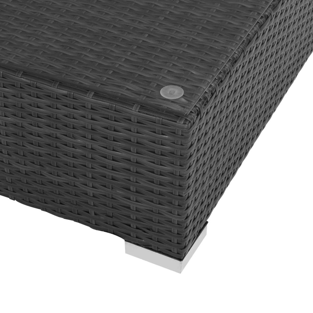 Set Divani da Giardino 7 pz con Cuscini in Polyrattan Nero - homemem39