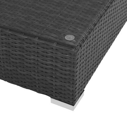 Set Divani da Giardino 7 pz con Cuscini in Polyrattan Nero - homemem39