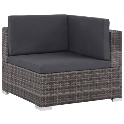 Set Divani da Giardino 6 pz con Cuscini in Polyrattan Grigio - homemem39