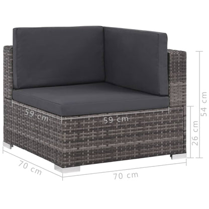Set Divani da Giardino 6 pz con Cuscini in Polyrattan Grigio - homemem39
