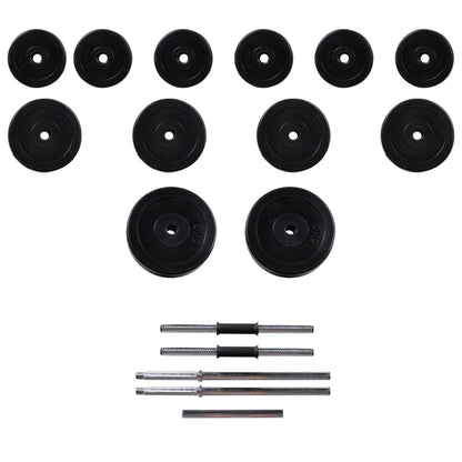 Panca Multifunzione con Bilanciere e Set di Manubri 30,5 kg | homemem39