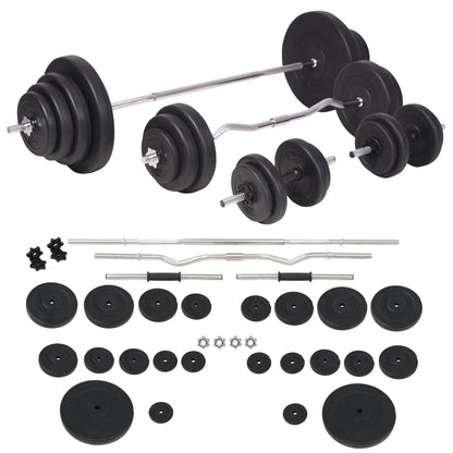Panca Multifunzione con Bilanciere e Set di Manubri 120 kg | homemem39