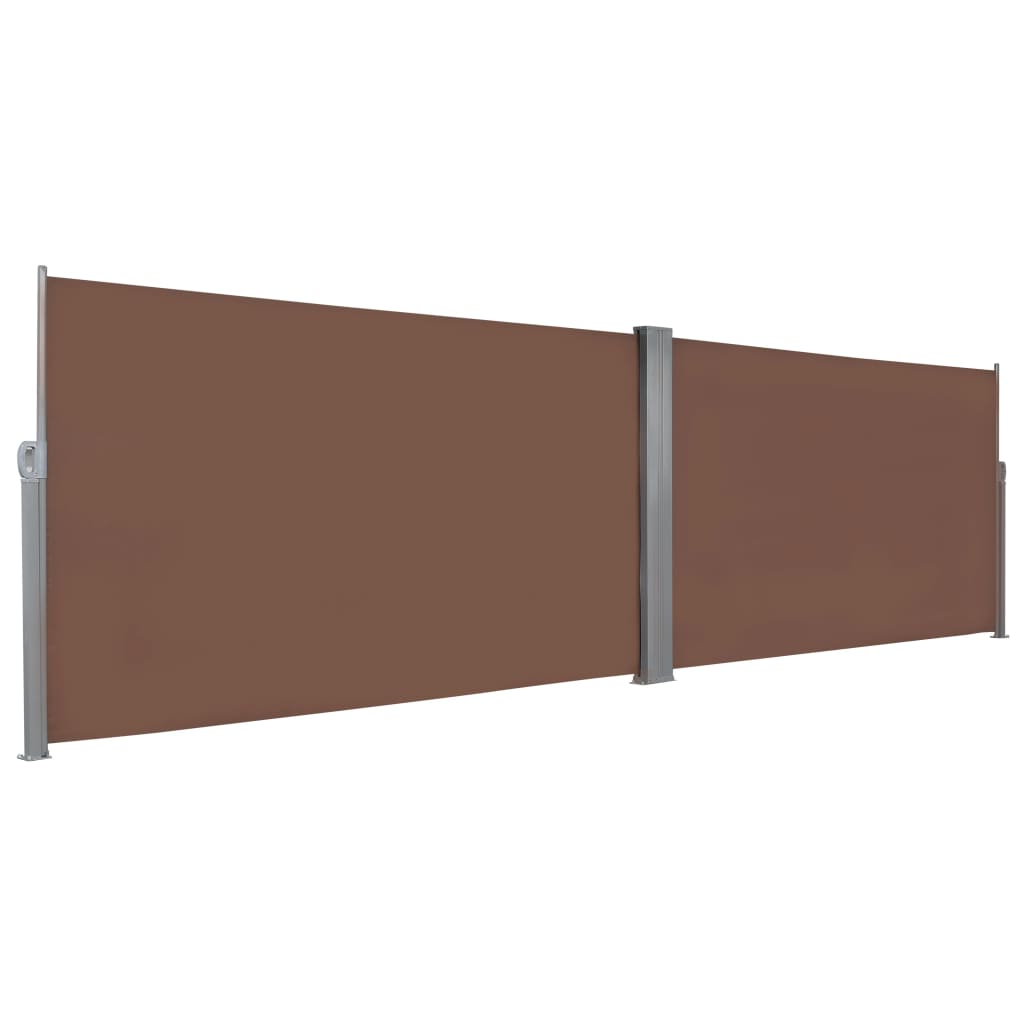 Tenda da Sole Laterale Retrattile 160x600 cm Marrone - homemem39