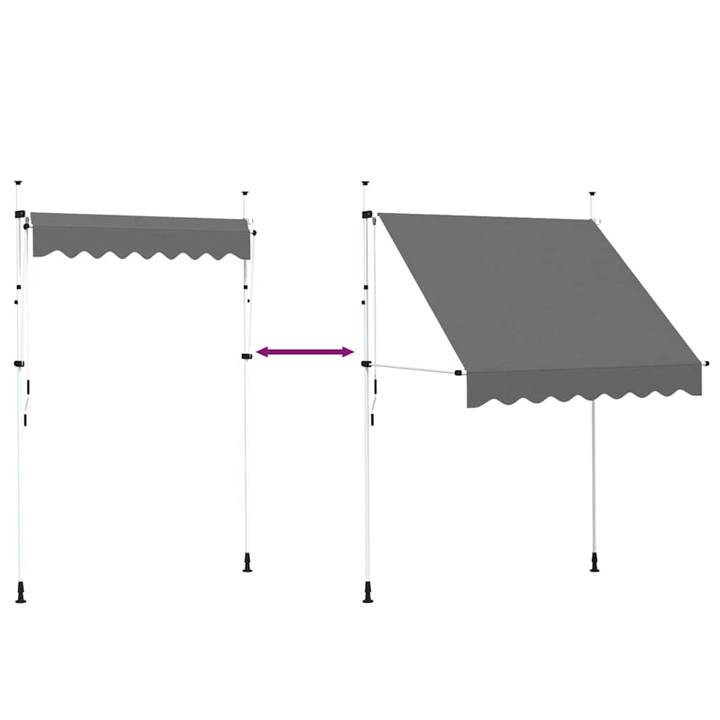 Tenda da Sole Retrattile Manuale 200 cm Antracite | homemem39