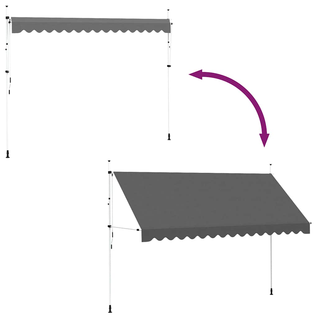 Tenda da Sole Retrattile Manuale 400 cm Antracite