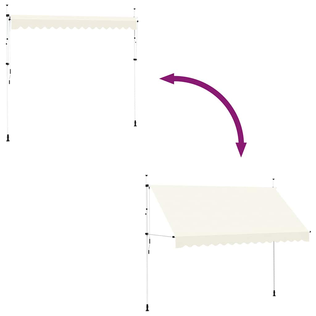 Tenda da Sole Retrattile Manuale 350 cm Crema | homemem39