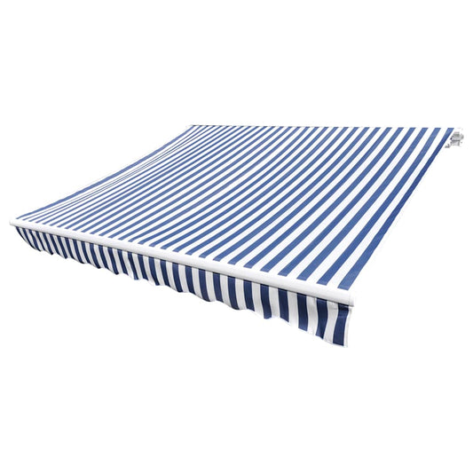 Tessuto di Ricambio per Tenda da Sole Blu e Bianco 450x300 cm