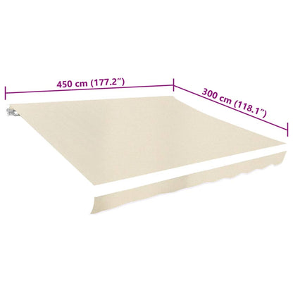Tessuto di Ricambio per Tenda da Sole Crema 4,5x3 m Poliestere | homemem39