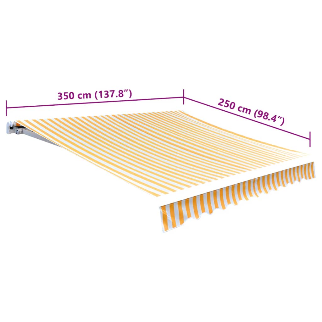 Tendone Parasole in Tela Arancione e Bianco 350x250 cm